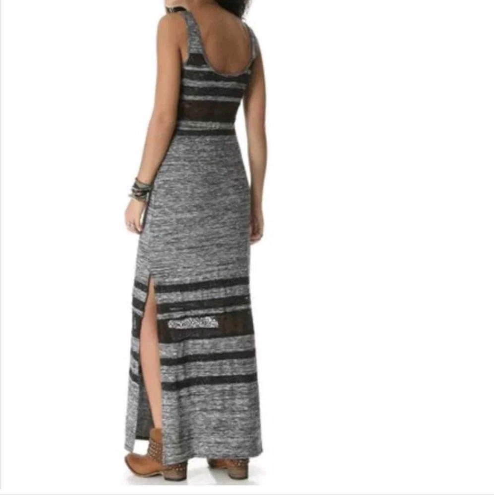 Free People Haze Daze Heathered  Black/ Black Lace Sz S Maxi Dress - Picture 3 of 12